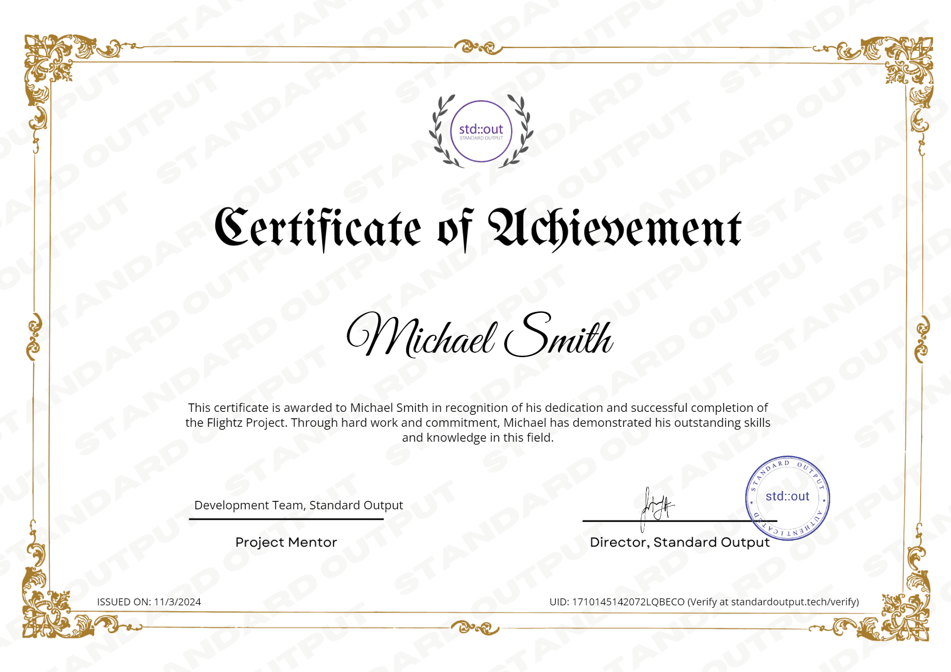 Certification